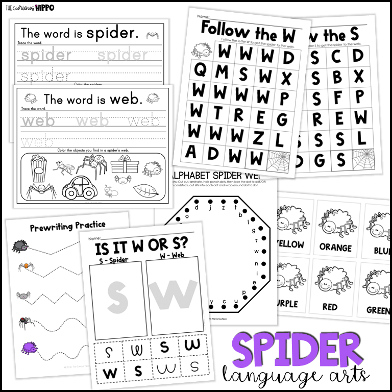 language arts spider activities for preschool